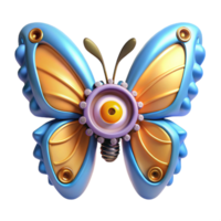 extraordinary artistic 3D Render of a Mechanical Butterfly high resolution png