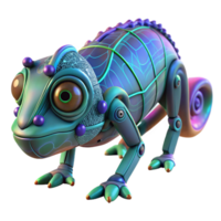 elegant abstract 3D Render of a Robotic Chameleon premium png