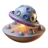 Futuristic Spaceship 3D Render of Alien Craft png