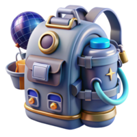 Adventure Backpack 3D Render of a Futuristic Travel Bag png