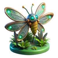 dramatic artistic 3D Render of a Futuristic Butterfly original png
