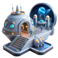 Futuristic Space Station Exploring a Celestial Port png