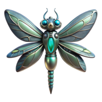 impressive artistic Metallic Dragonfly 3D Render authentic png