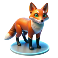 wonderful artistic Adorable 3D Render of a Cartoon Fox genuine png