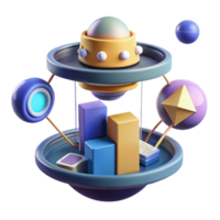 Abstract Data Visualization 3D Geometric Chart png