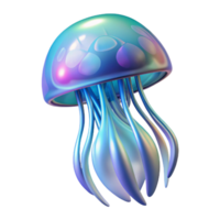 wonderful abstract Iridescent Jellyfish 3D Render authentic png