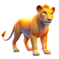 stunning artistic Golden Lioness 3D Render original png