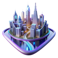 Futuristic Cityscape Modern Urban Development png