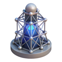 Futuristic Geometric Structure 3D Model of a Networked Crystal png