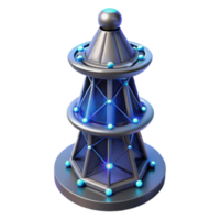Futuristic Tower 3D Model of a Sci-Fi Structure png