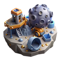 Lunar Mining Base 3D Model of a Futuristic Moon Outpost png