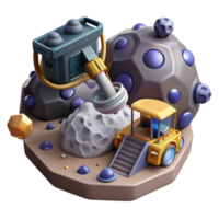 Asteroid Mining Excavator and Processing Unit png