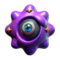Cosmic Eye Orb 3D Render of a Purple, Starry, Gooey Creature png