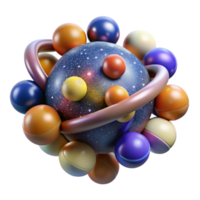 Cosmic Sphere 3D Render of Celestial Orbits png
