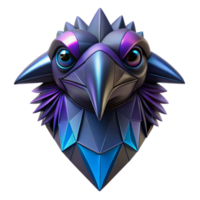 Geometric Avian Sculpture Metallic Bird Head, 3D Render png