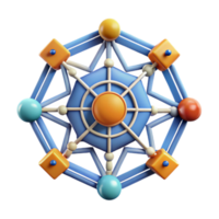 Interconnected Network Abstract 3D Model png