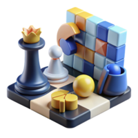 Strategic Puzzle Chess, Blocks, and Problem Solving png