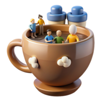 Miniature Figures in a Mug A 3D Rendered Image png