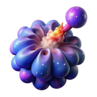 Cosmic Bloom 3D Render of Abstract Nebula Flower png