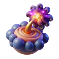 Cosmic Bloom 3D Abstract Art of Exploding Nebula png