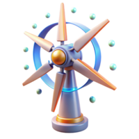Abstract Wind Turbine 3D Render of Futuristic Energy Technology png
