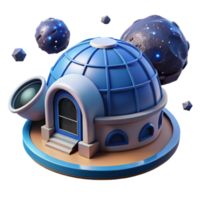 Space Dome Home Futuristic 3D Render png