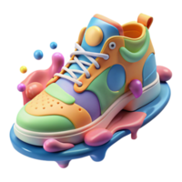 Colorful Sneaker Design Abstract 3D Render png