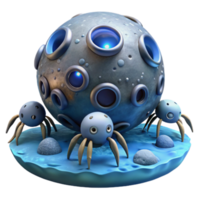 Sphere Robot with Tripod Spiders on a Planet png