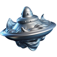 Unidentified Flying Object 3D Render of a Futuristic Spaceship png