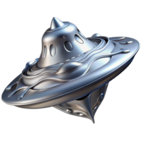 Futuristic Spaceship Design Metallic Craft Render png