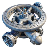 Futuristic Space Station Design Rotating Habitat in Orbit png