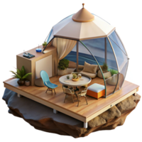Geodesic Dome Glamping Coastal Retreat Design png