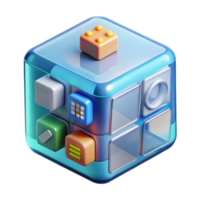 3D Cube Interface App Icons, Digital Design, Software UI png