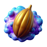 Golden Cocoa Bean on Abstract Background png