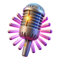 Retro Microphone Vintage Audio, Podcast, Music, Recording, Broadcast, Studio, Sound, Design, 3D Render png