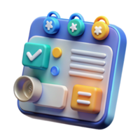3D Colorful UI Design Task Management App png