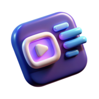 3D Play Button Media Player Interface Design png