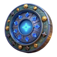 Glowing Celestial Disk 3D Render of Mystical Artifact png