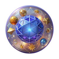 Cosmic Geometry Abstract Sphere with Celestial Elements png