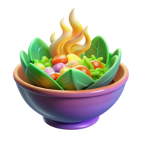 Vibrant Veggie Bowl A 3D Render of a Colorful Salad png