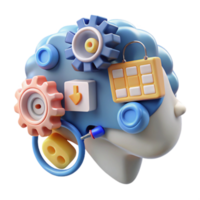 Conceptual Brain Cogs, Security, and Data Processing png