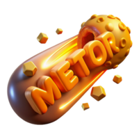 Meteor Impact 3D Render of Celestial Event png
