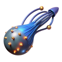 Abstract 3D Render Bio-Organic Orb with Tendrils png