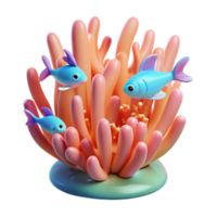 Underwater Scene Coral Reef with Colorful Fish png