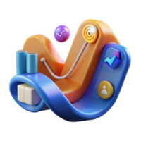 Data Visualization Abstract 3D Workflow Concept png
