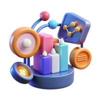 Data Visualization Colorful 3D Charts Network Graph png