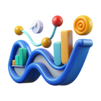 Data Visualization Abstract 3D Charts Graphs png
