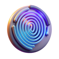 abstrato espiral Projeto 3d render do brilhando circular padronizar png