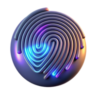 Abstract Fingerprint Sphere 3D Render of Glowing Lines png
