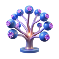 Glowing Orb Tree Abstract 3D Render png